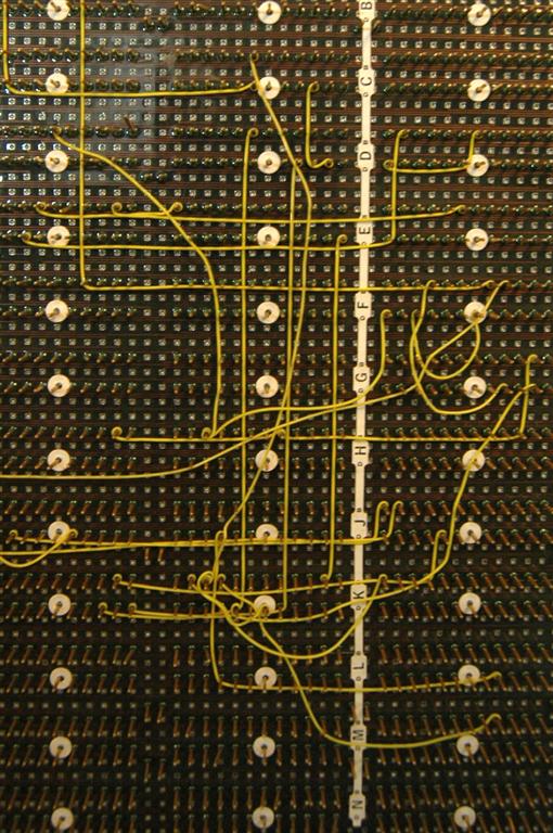 wire-wrap-achterzijde van getransistoriseerde computer